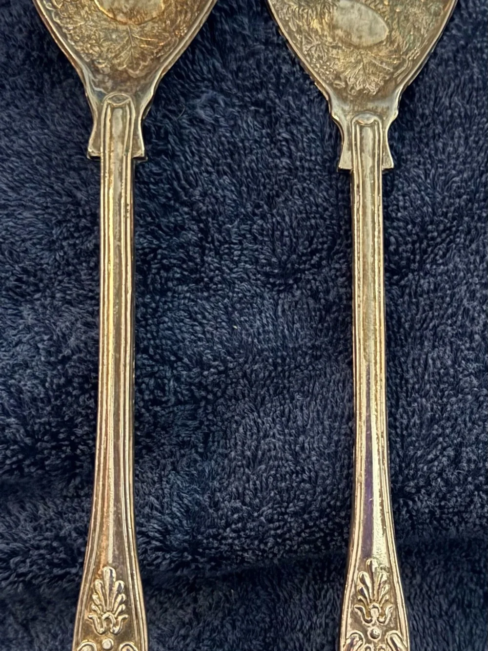 Vintage silver plated serving fork and spoon made in England.